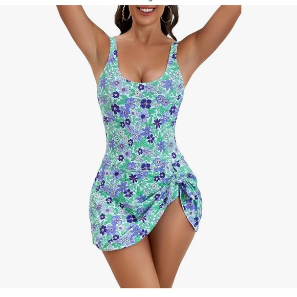 EoMenie Other - One Piece Swimdress Swimsuits for Women Tummy Control Large NWT